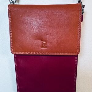 Two-Tone Leather Milo Crossbody, Canadian, made in India.